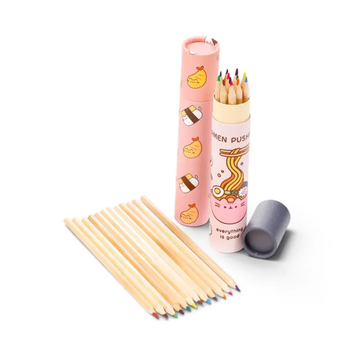 Tube de crayons de couleur Pusheen Sushi Club — Puckator — Sushi Club — packshot | Appart 17 Bruxelles