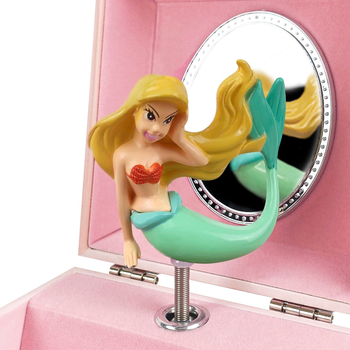 Boîte à musique 3 tiroirs Sirène — Trousselier — Sirène — détail de la figurine de sirène et du miroir 3 | Appart 17 Bruxelles