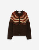 Alekio Cardigan jacquard nordique — Grace & Mila — Chocolat — packshot 8 | Appart 17 Bruxelles