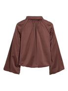 VISPORTY Veste courte volume en satin, zippée — VILA — Raisin — packshot, vue de dos 2 | Appart 17 Bruxelles