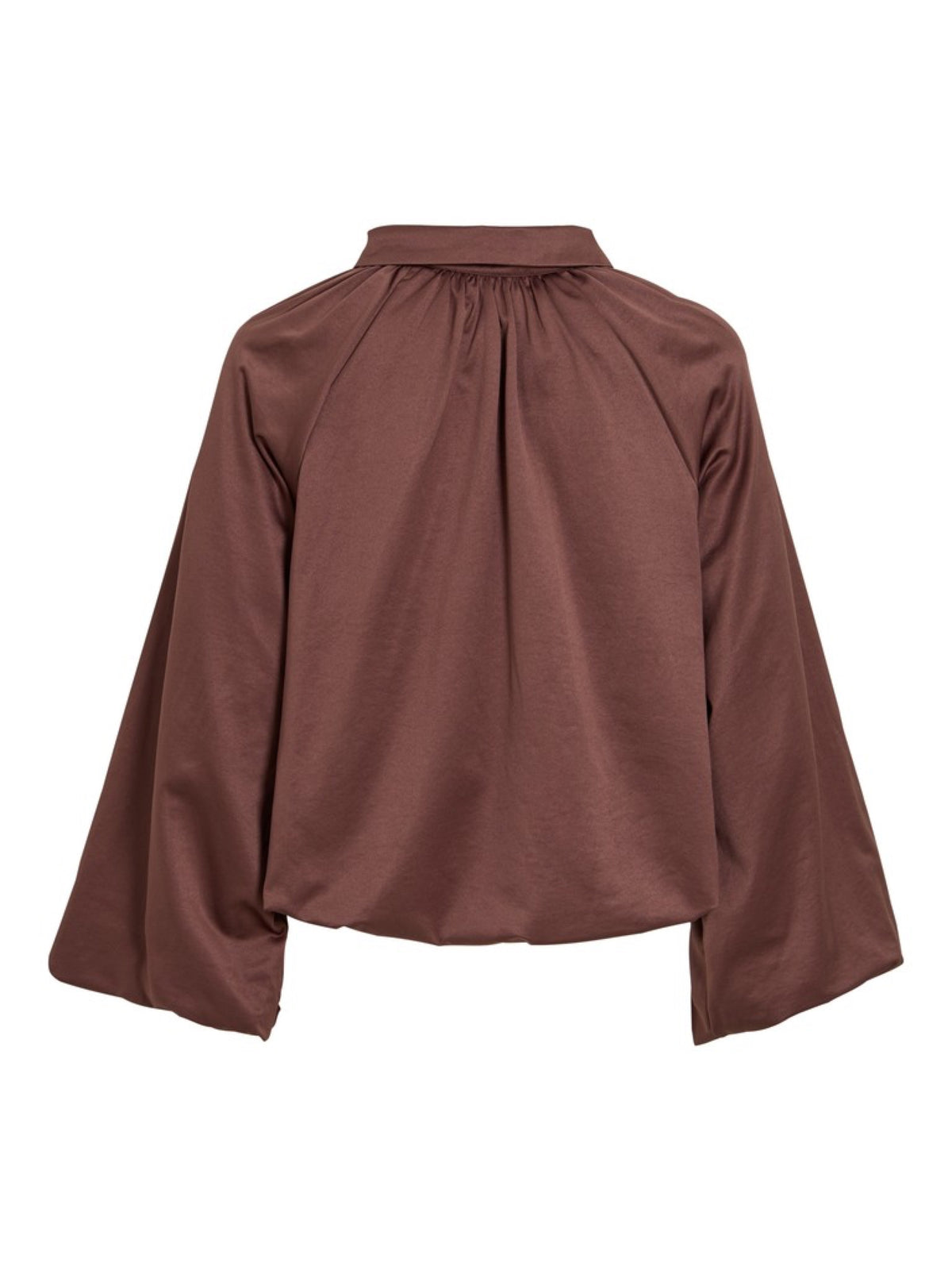 VISPORTY Veste courte volume en satin, zippée — VILA — Raisin — packshot, vue de dos 2 | Appart 17 Bruxelles
