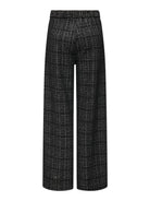 JDYDORIT Pantalon large à carreaux en maille bouclée — JDY — Black Checks — packshot, vue de dos 6 | Appart 17 Bruxelles