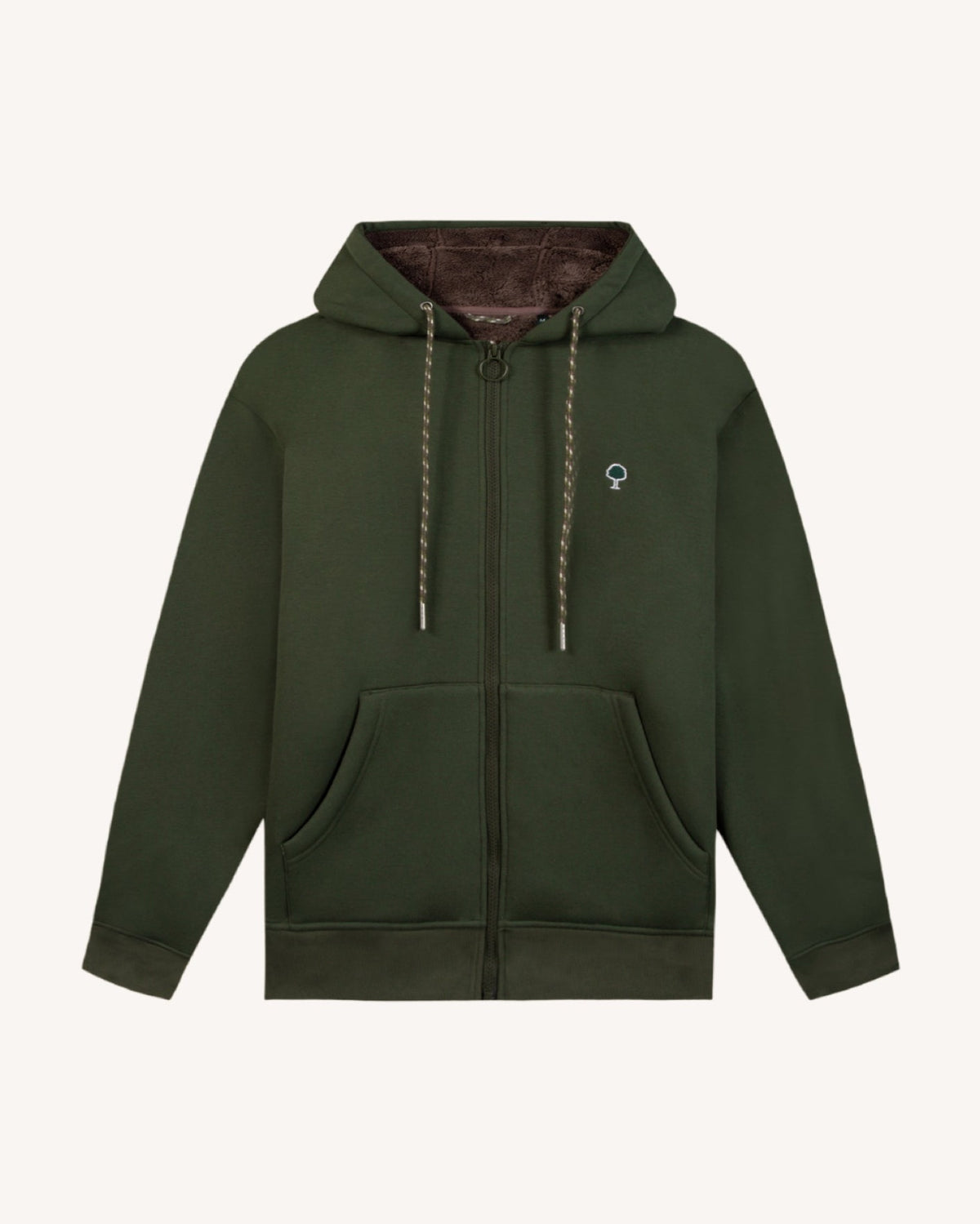 MEYGAL Sweat zippé à capuche doublé sherpa — FAGUO — Kaki — packshot 7 | Appart 17 Bruxelles