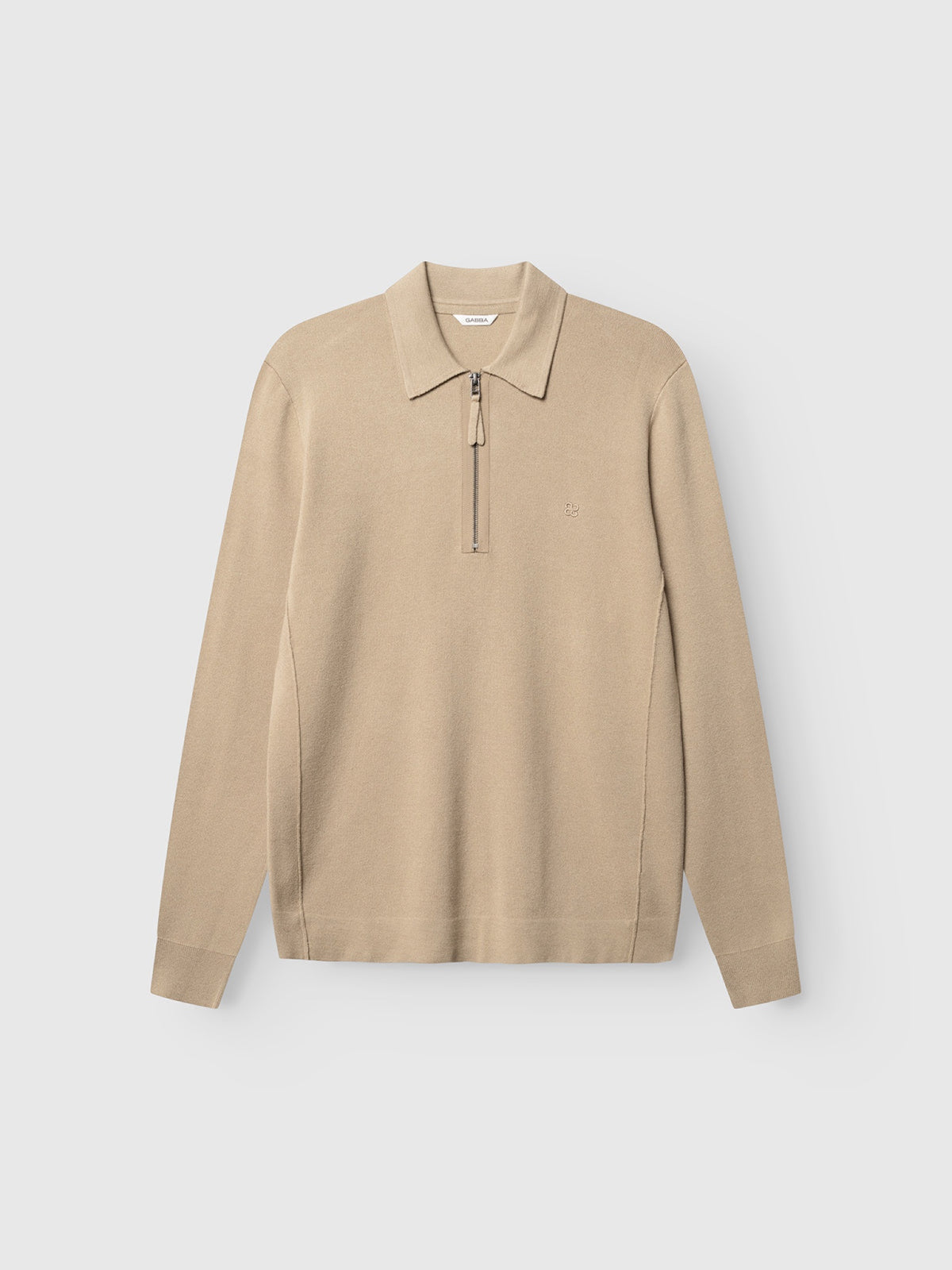 GABadriel Pull demi-zip en maille Lume, col montant — Gabba — Sand Crocker — packshot | Appart 17 Bruxelles