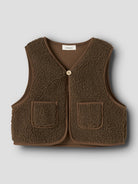 NMNJONO Gilet sans manches en sherpa enfant — Lil' Atelier — Teak — autre vue 3 | Appart 17 Bruxelles