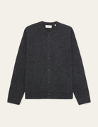 Signature Cardigan col rond en laine — Charcoal Melange — Les Deux
