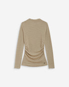 Aralee Top rayé drapé — Sable — vue 2