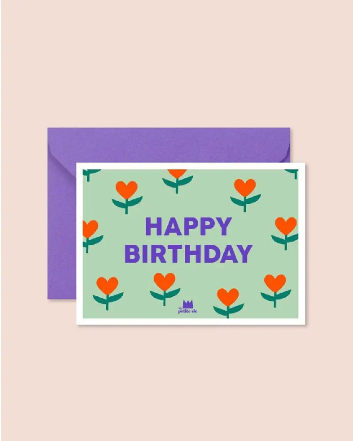 Carte d'anniversaire Happy Birthday illustrée — Ma Petite Vie — Petits cœurs — packshot | Appart 17 Bruxelles