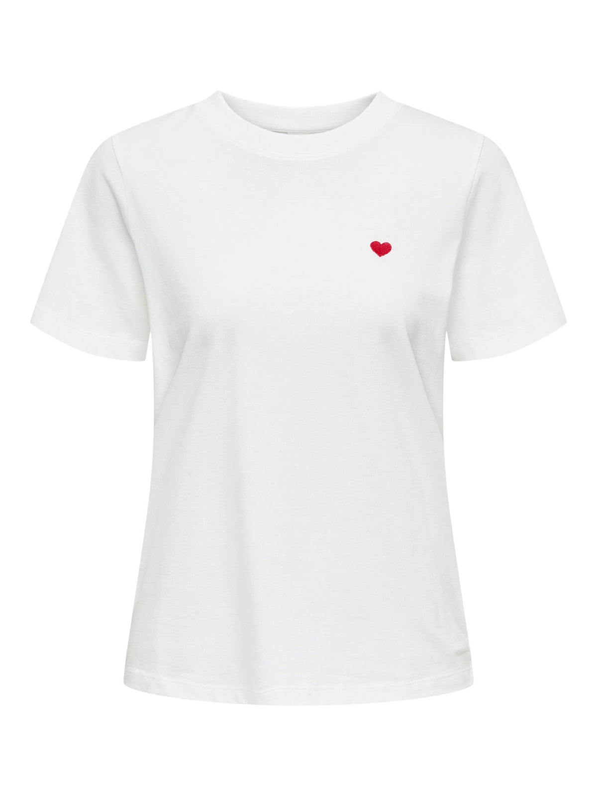JDYPISA T-shirt col rond en coton bio à imprimé — JDY — Cloud Dancer / Bittersweet Heart — packshot | Appart 17 Bruxelles