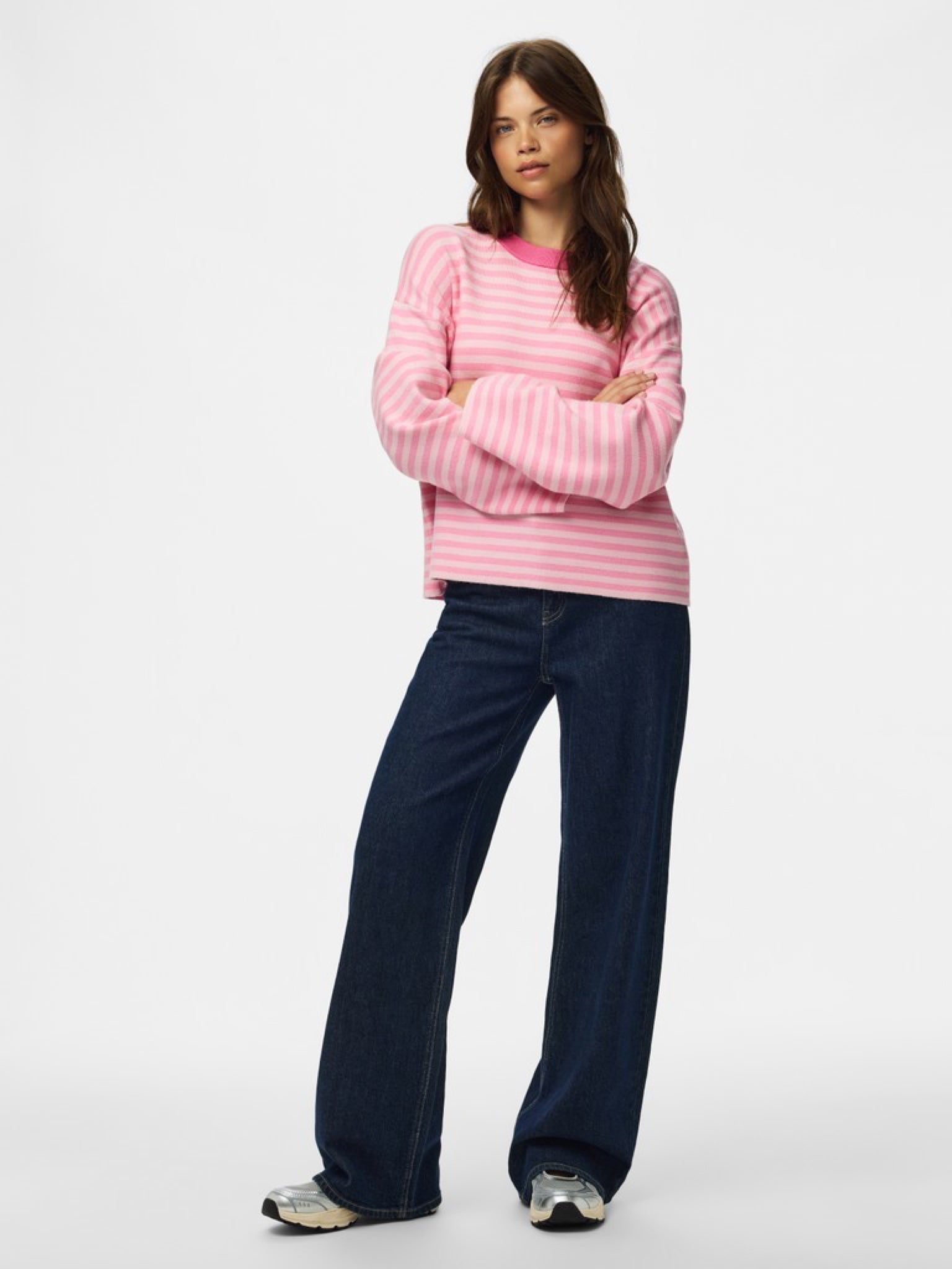 Pieces JASSY Pull en maille rayée col rond — vue 3