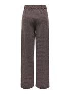 JDYDORIT Pantalon large à carreaux en maille bouclée — JDY — Coffee Bean Checks — packshot, vue de dos 2 | Appart 17 Bruxelles
