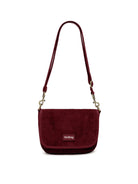 Hindbag Margault Sac bandoulière à rabat, velours ou tartan — Hindbag — Velours bordeaux — packshot 2 | Appart 17 Bruxelles