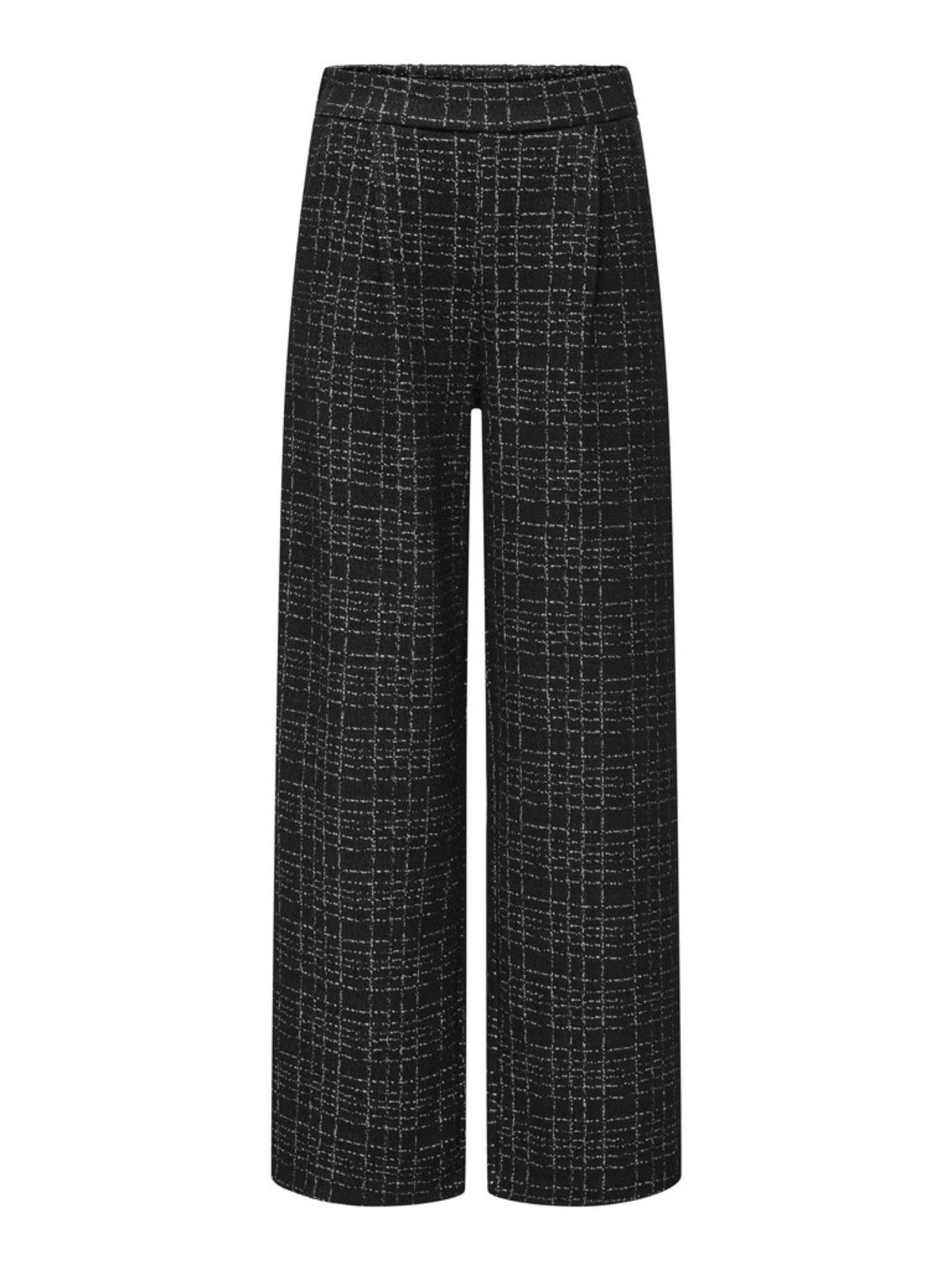 JDYDORIT Pantalon large à carreaux en maille bouclée — JDY — Black Checks — packshot 5 | Appart 17 Bruxelles