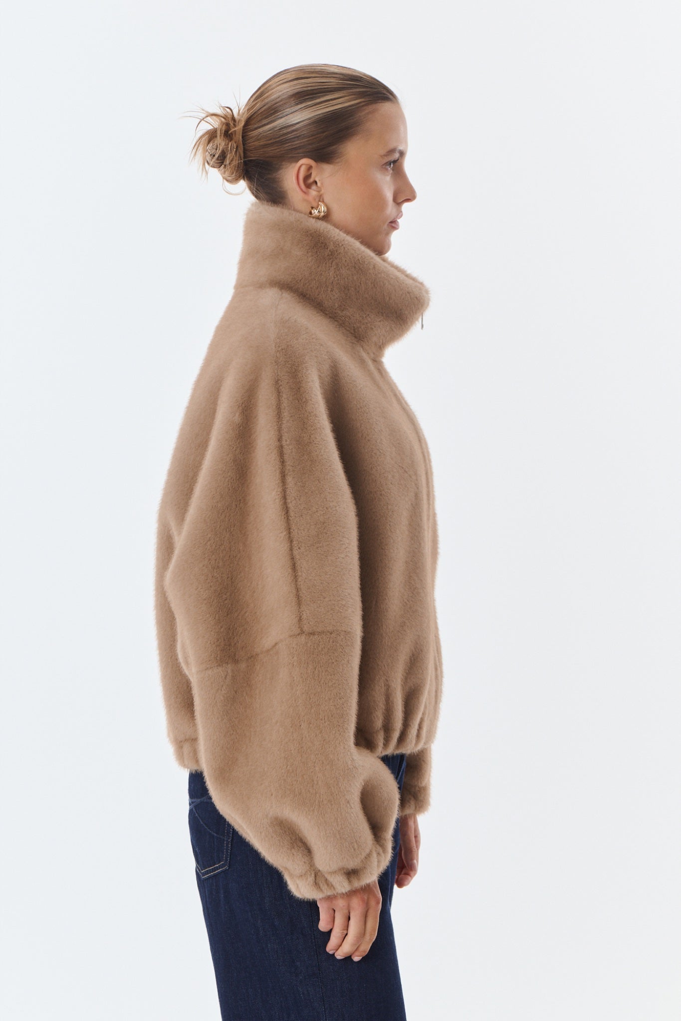 JOSIE Blouson en fausse fourrure — Taupe — vue 5