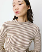 Aralee Top rayé drapé — Sable — vue 5