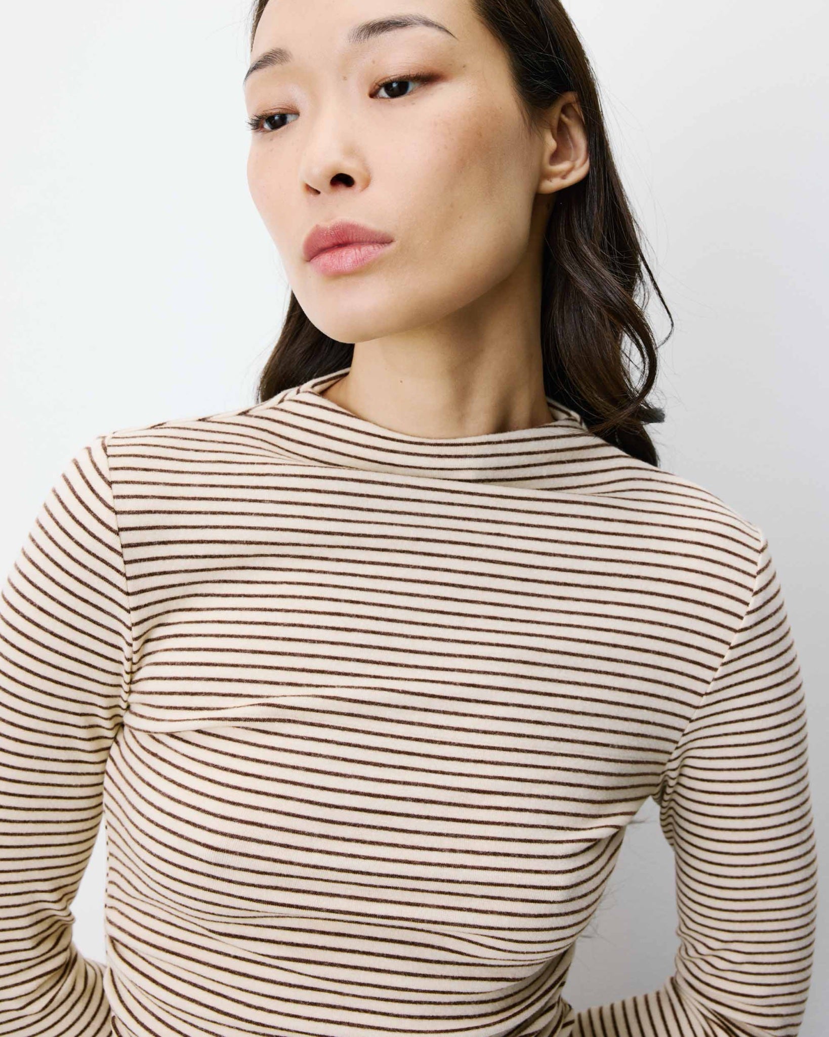 Aralee Top rayé drapé — Sable — vue 5