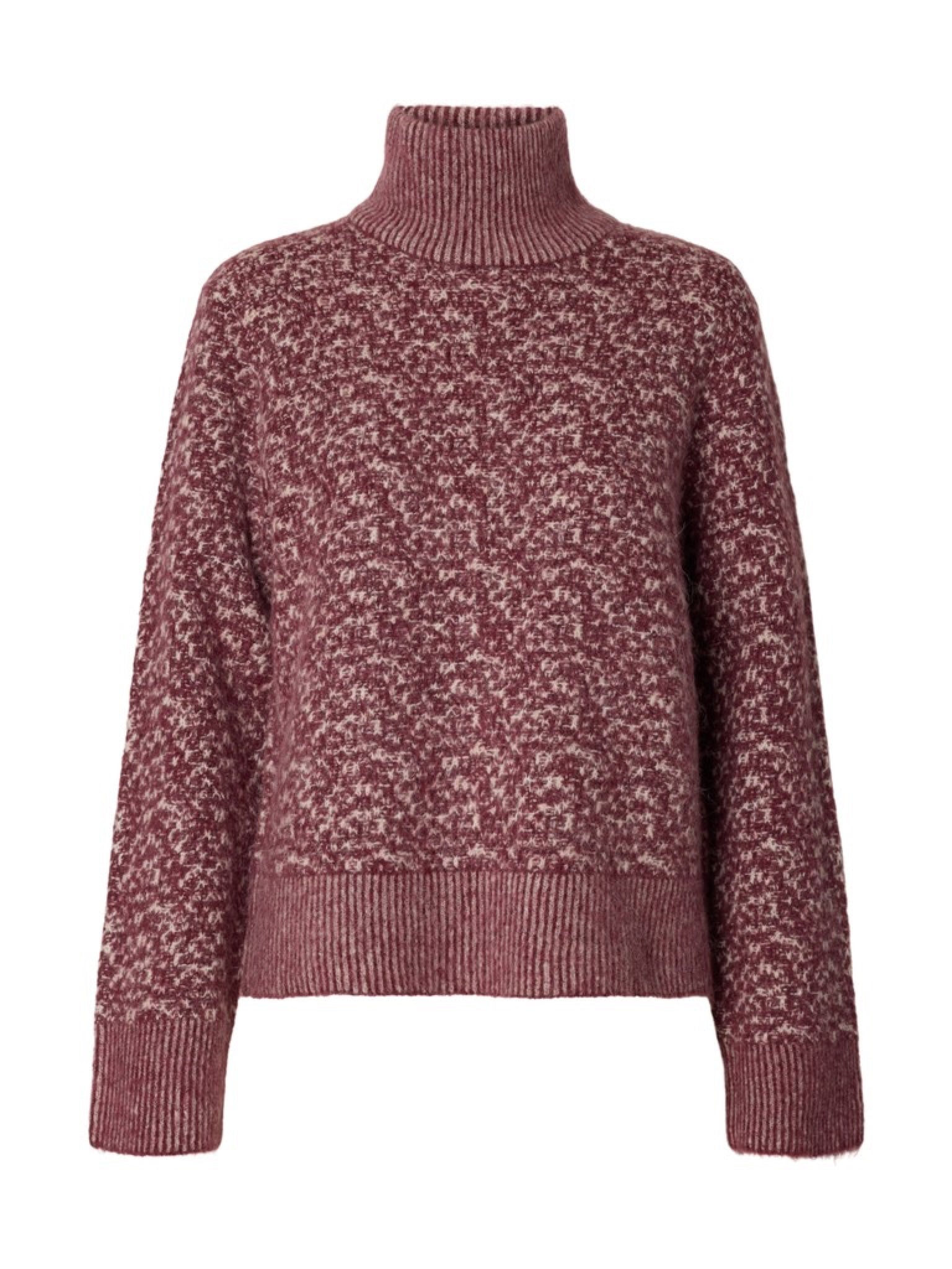SLWLULU Pull col montant — Tawny Port Birch — Selected