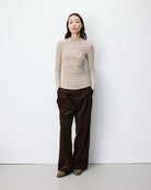 Aralee Top rayé drapé — Sable — vue 3