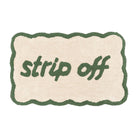 Tapis de bain « Strip Off » festonné — Crème & vert — Crème & vert, 50x80 cm | Appart 17