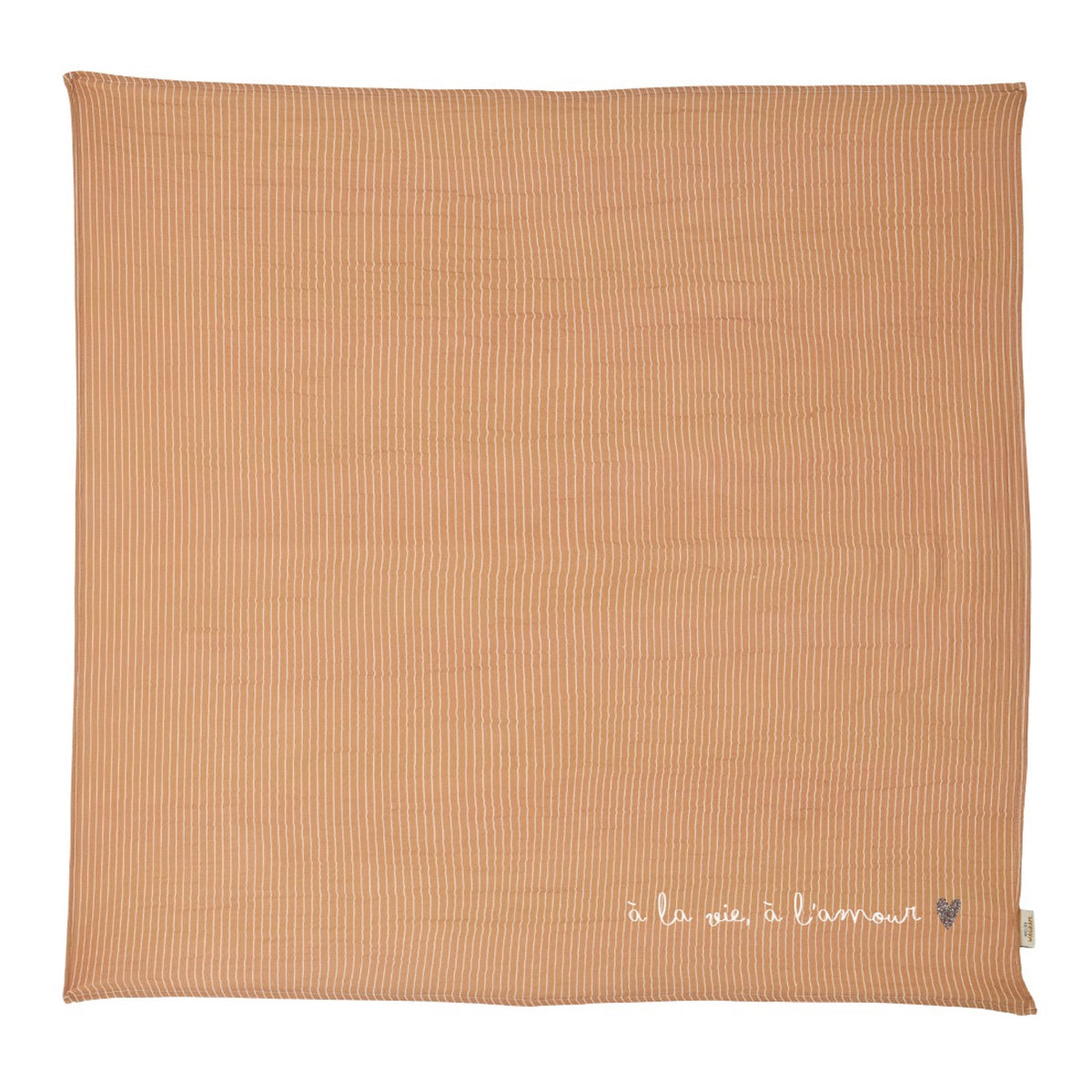 Lange en gaze de coton 105 × 105 cm — Atelier Wagram — Rayures fines — autre vue 3 | Appart 17 Bruxelles