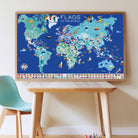Poster Poppik Drapeaux du monde — planisphère encadré | Appart 17 Bruxelles