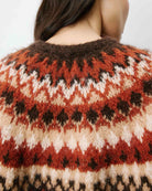 Alekio Cardigan jacquard nordique — Grace & Mila — Chocolat — détail du dos 7 | Appart 17 Bruxelles