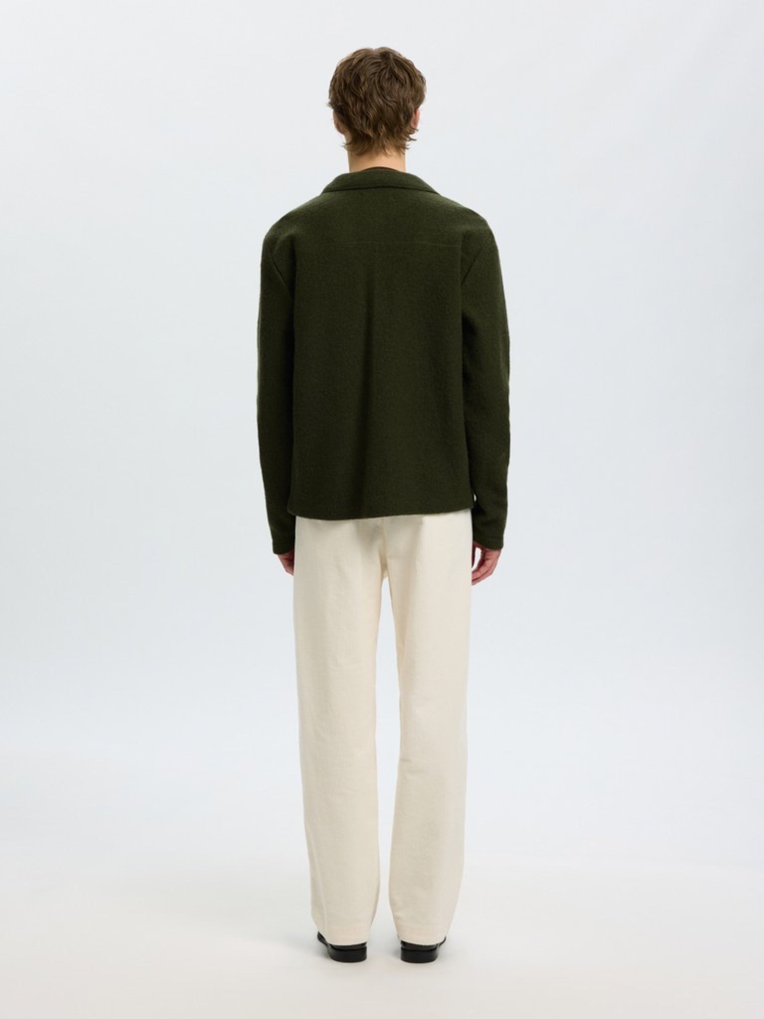 SLMNEALY Cardigan workwear en laine — Forest Night — vue 3