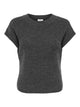 JDYELNE Pull manches courtes col rond en maille douce — JDY — Dark Grey Melange — packshot | Appart 17 Bruxelles