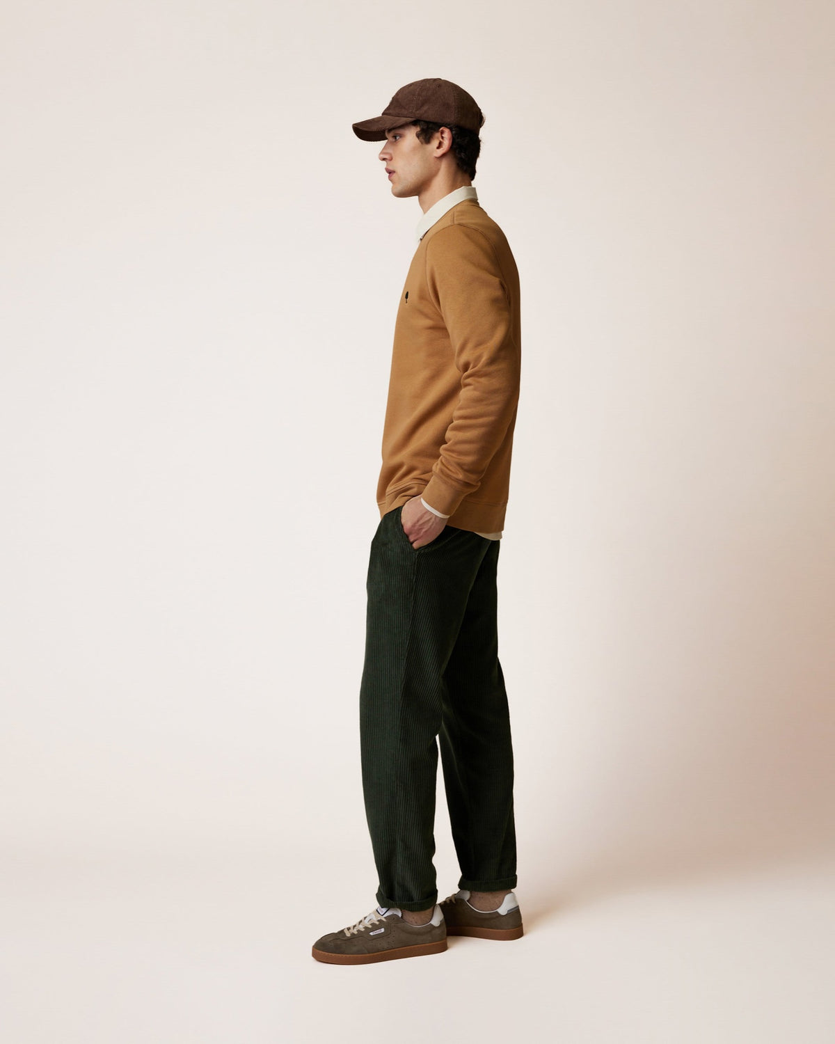 FAGUO DONZY Sweat col rond — Camel — vue 6