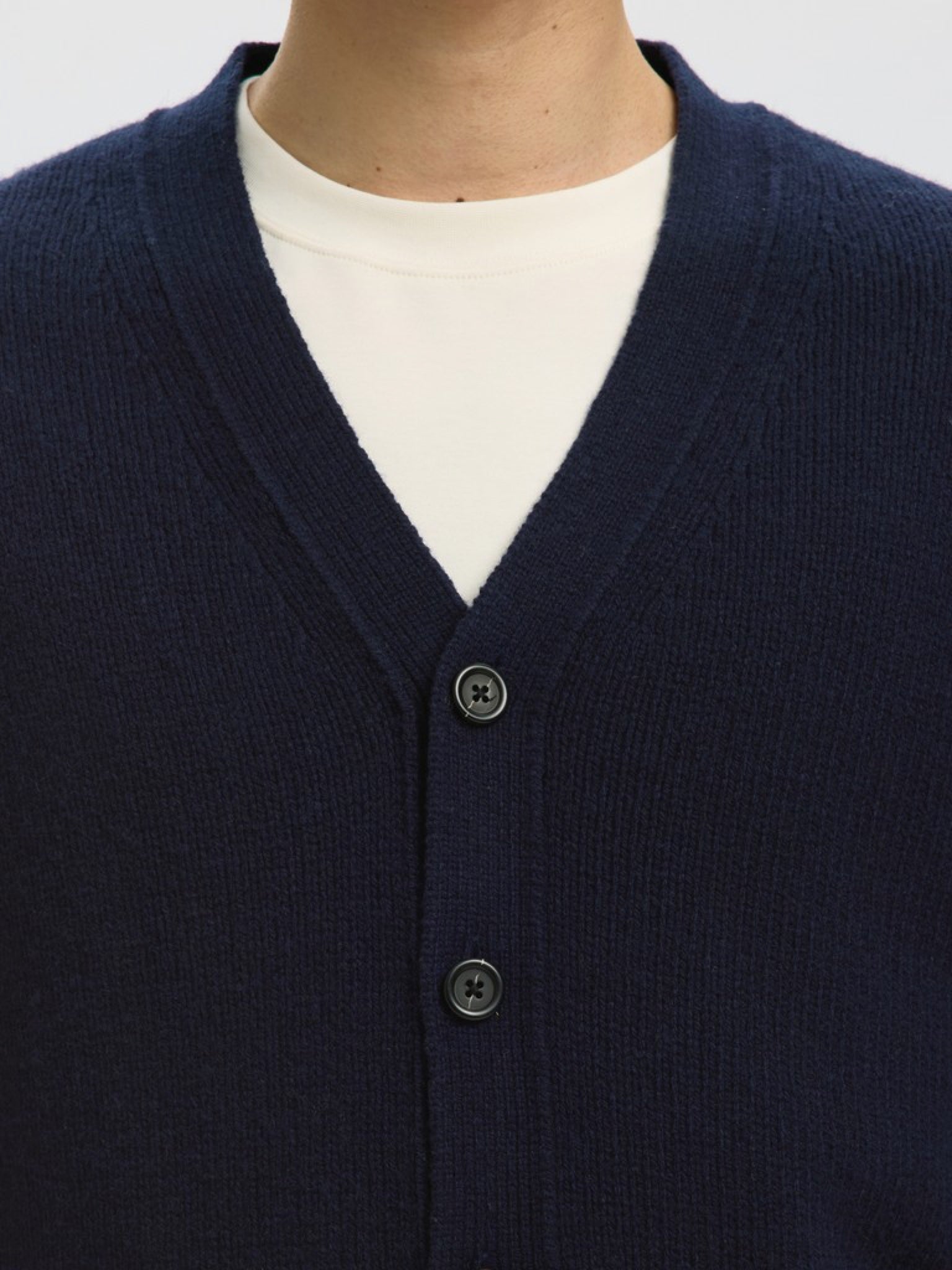 SLMCODY Cardigan col V en laine — Sky Captain — vue 2