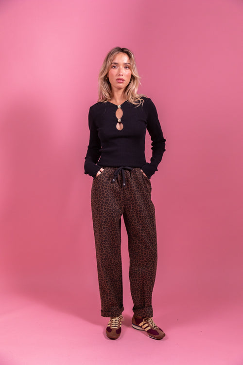 MARIETTA Haut en maille côtelée à découpe bijou — 2 coloris