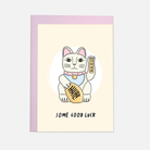 Carte porte-bonheur « Some Good Luck » — chat Maneki-neko — Kaart Blanche | Appart 17