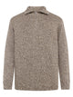 Quarter Zip Sweater — Brown Multi — KnowledgeCotton Apparel