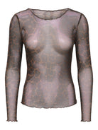 JDYELSA Top en mesh manches longues — Coffee Bean Léo