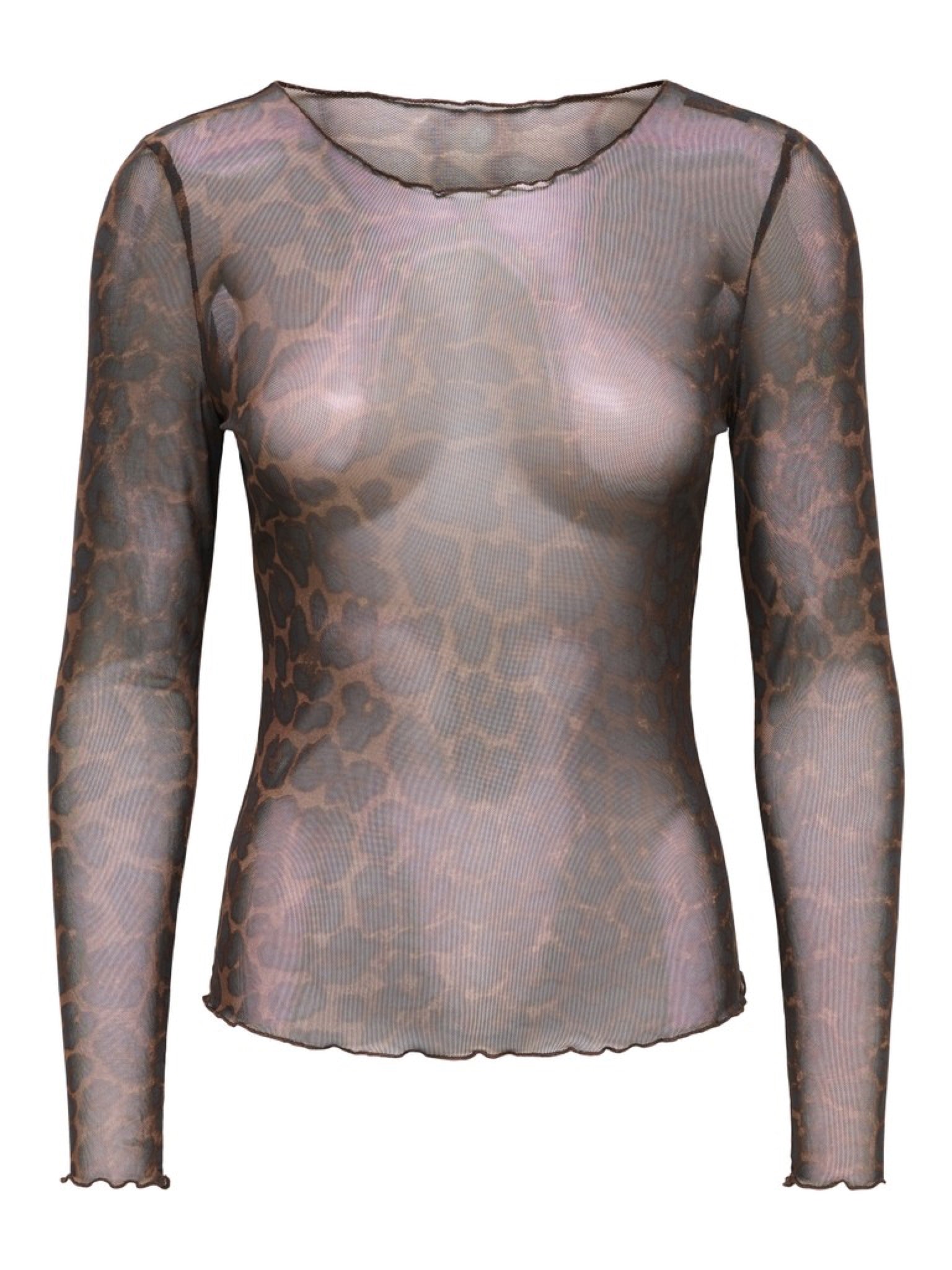 JDYELSA Top en mesh manches longues — Coffee Bean Léo
