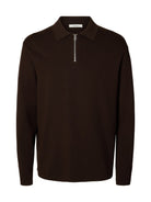 SLMTELLER Polo demi-zip en maille — Delicioso — Selected