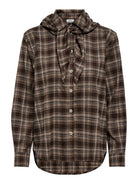 JDYELODY Chemise à carreaux avec foulard attaché — JDY — Coffee Bean Checks — packshot 6 | Appart 17 Bruxelles