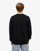 Colorful Standard Classic Organic Crew Sweat col rond coton bio — Colorful Standard — Deep Black — porté, vue de dos 4 | Appart 17 Bruxelles