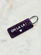OH LA LA Porte-clés à paillettes Plus de Love: Violet