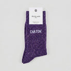 Chaussettes « Chaton » pailletées — Félicie Aussi — Violet pailleté — photo produit | Appart 17 Bruxelles