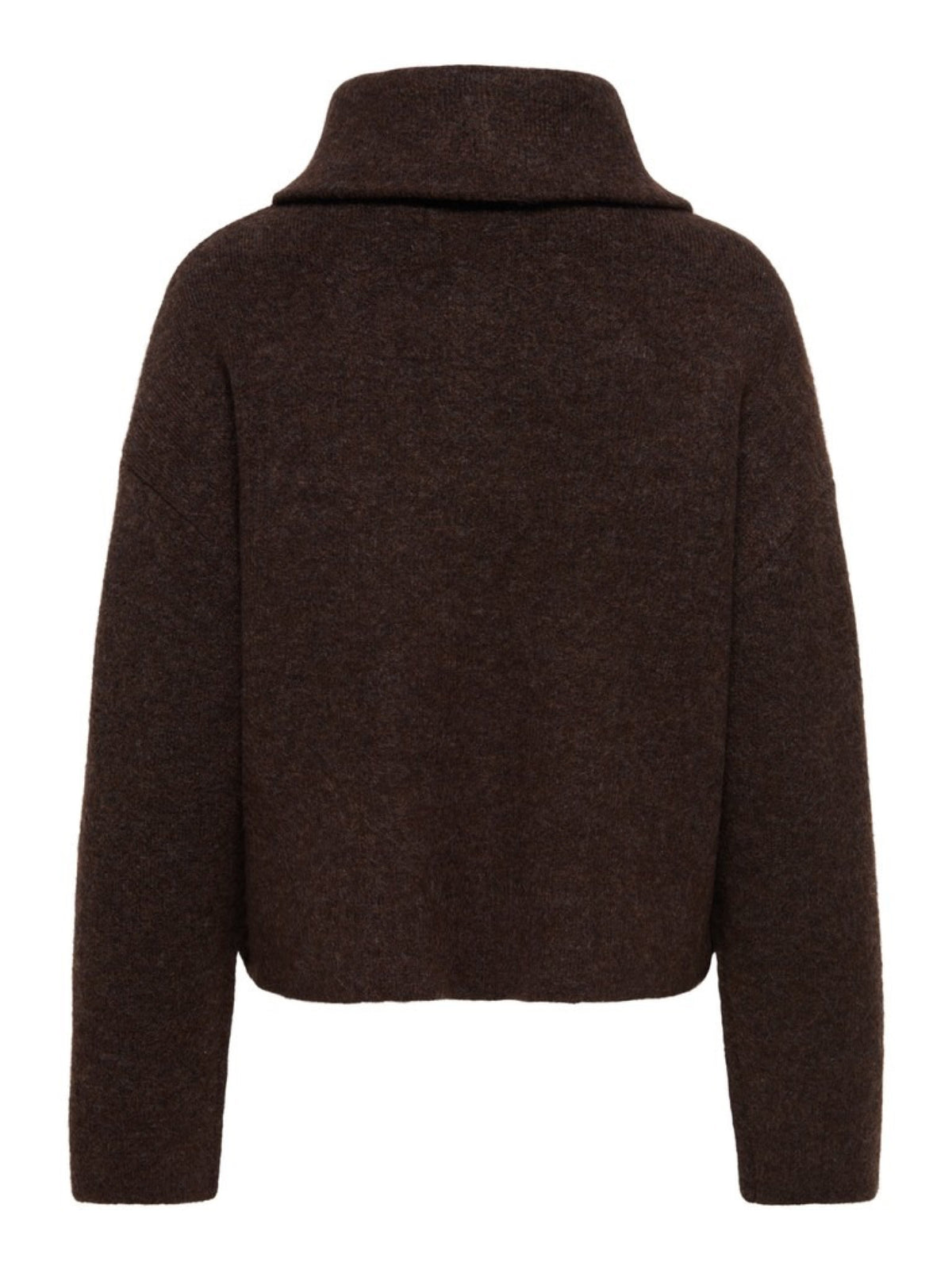 JDYZELINA Cardigan à double zip et col montant, manches longues — JDY — Chocolate Torte — packshot, vue de dos 2 | Appart 17 Bruxelles