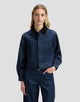 CROPPED CHORE Veste courte en denim à manches ballon — Lee — Hickory Rinse — porté | Appart 17 Bruxelles