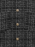 JDYDORIT Gilet-veste en maille jacquard effet tweed, manches 3/4 — JDY — Black Checks — détail des boutons 3 | Appart 17 Bruxelles