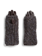 PCALASKA Gants 2-en-1 simili cuir et mitaines en maille — Pieces — Ganache — packshot | Appart 17 Bruxelles