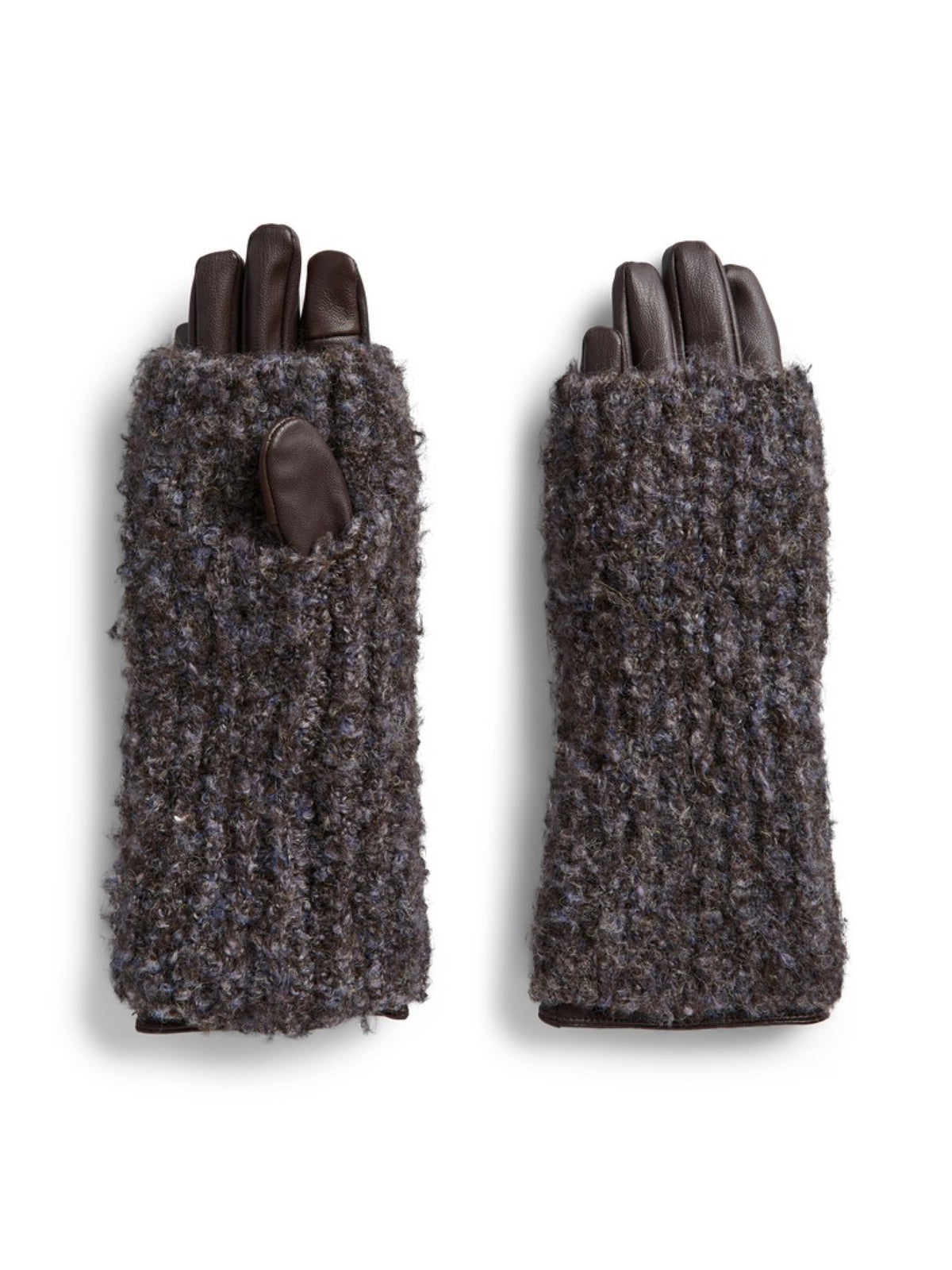 PCALASKA Gants 2-en-1 simili cuir et mitaines en maille — Pieces — Ganache — packshot | Appart 17 Bruxelles