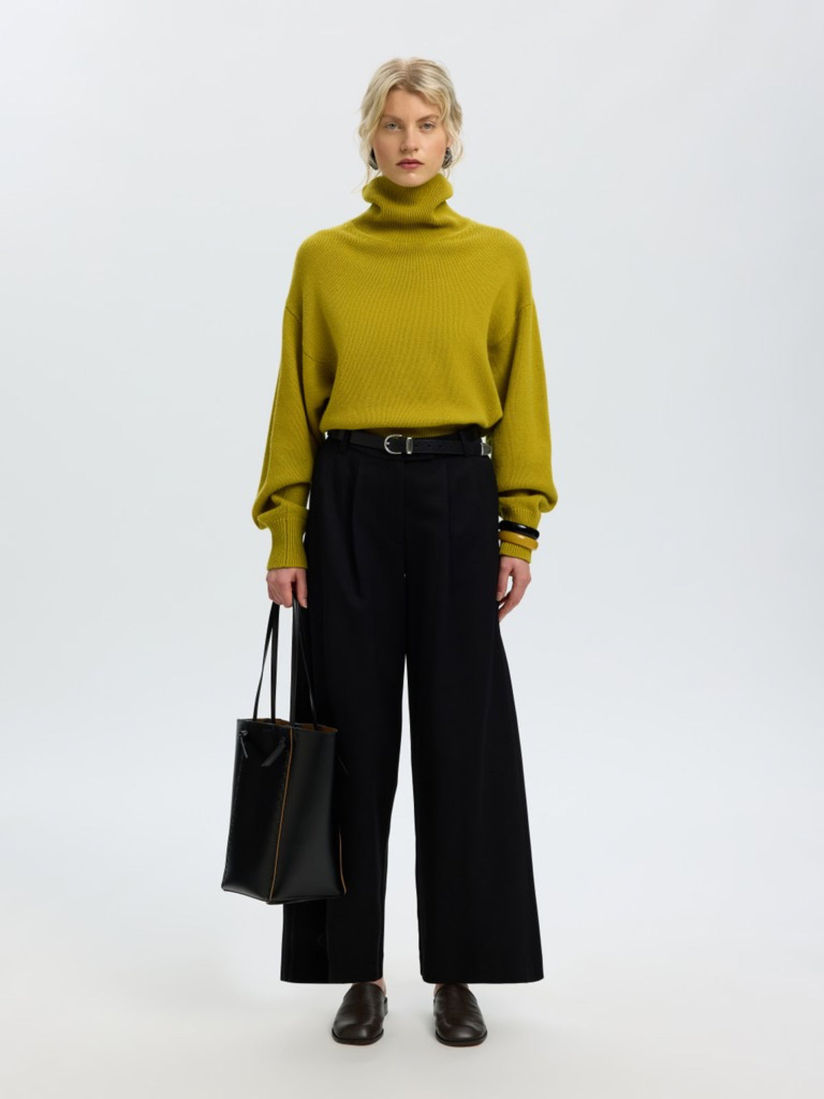 SLWELLIE Pull col roulé en laine et coton bio — Avocado Oil — vue 5