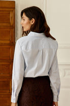 Chemise rayée Carli à poignets contrastés — Écru et bleu — vue 2