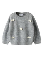 NMFRAVI Pull duveteux à petits nœuds fille — name it — Grey Melange — packshot 3 | Appart 17 Bruxelles