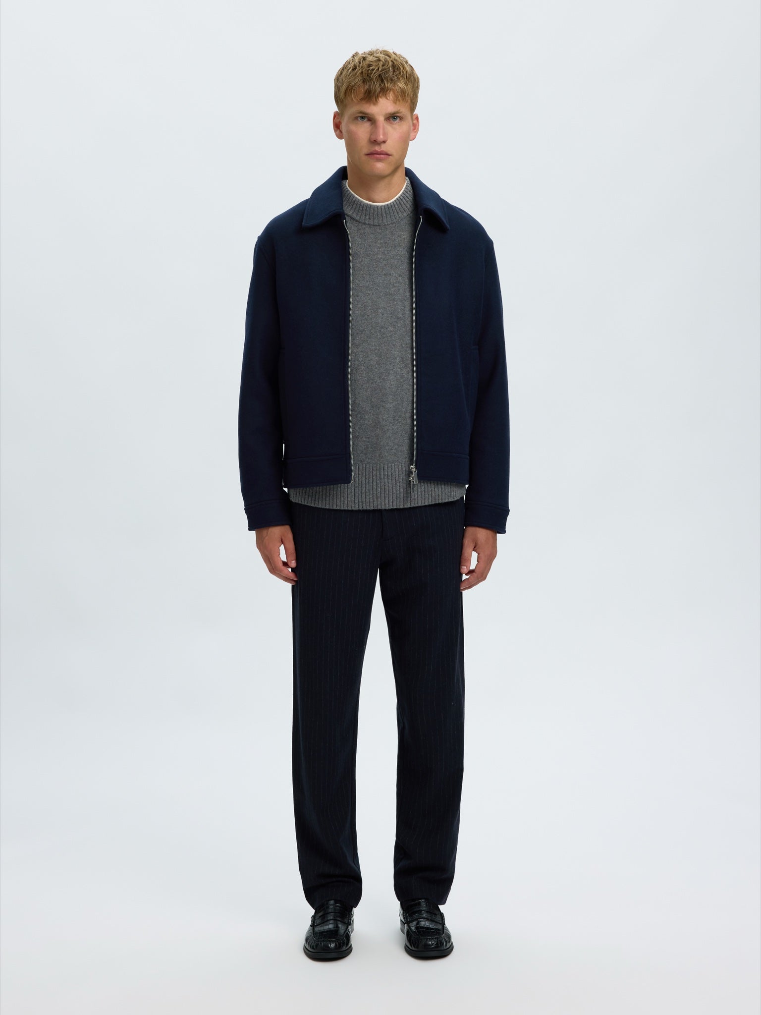 SLMPHILIP Veste en laine recyclée — Sky Captain — vue 3