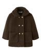 NMFNALO Manteau long en teddy fille — Lil' Atelier — Dark Earth — vue de face | Appart 17 Bruxelles